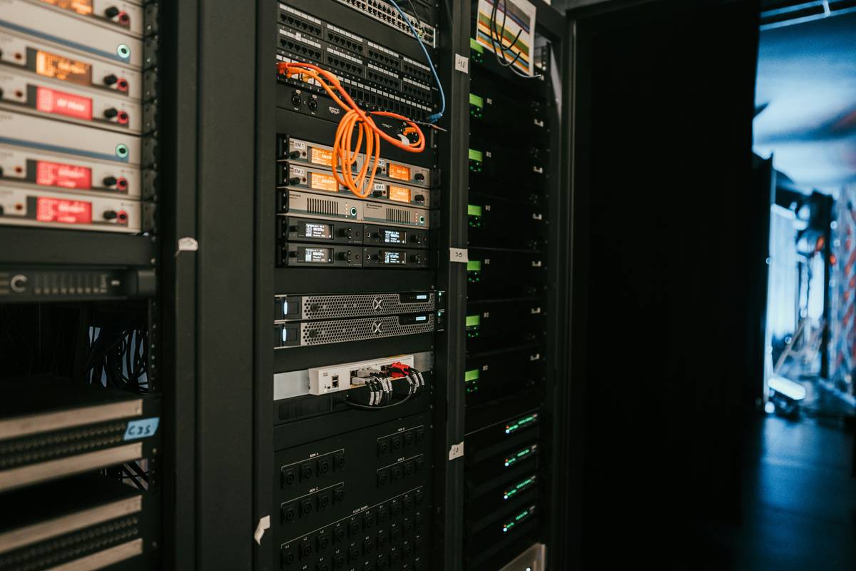 steps to secure a server: illustrated firewall and lock icons around a server rack
